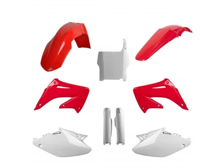 Kit plastice POLISPORT - (FULL KIT) HONDA CR 125 '04-'07; CR 250 '04-'07  - Rosu Alb