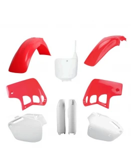 Kit plastice POLISPORT - (FULL KIT) HONDA CR 500 '95-'04  - Rosu-R Alb