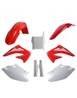 Kit plastice POLISPORT - (FULL KIT) HONDA CRF 450R '04  - Rosu Alb