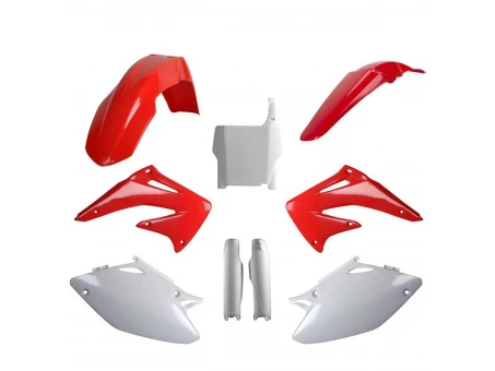 Kit plastice POLISPORT - (FULL KIT) HONDA CRF 450R '04  - Rosu Alb