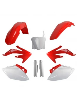 Kit plastice POLISPORT - (FULL KIT) HONDA CRF 450R '0 - Rosu Alb