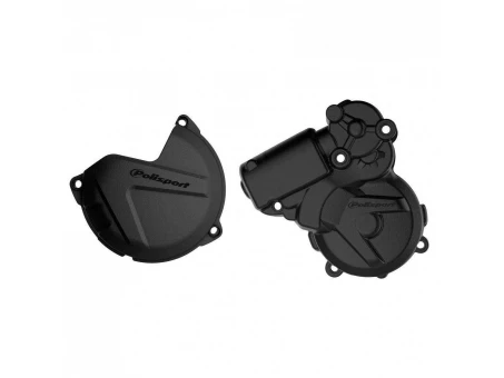 Kit protectii capac ambreiaj/alternator POLISPORT - KTM EXC/XCW 250/300, Husqvarna TE 250/350 `13-16 - Negru