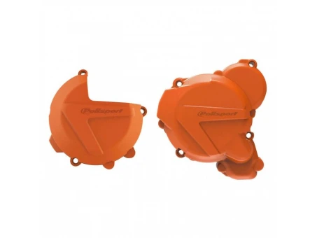 Kit protectii capac ambreiaj/alternator POLISPORT - cu capac pompa apa KTM EXC/XCW TPI 250/300, Husqvarna TE TPI 250/350 `1722 - Portocaliu