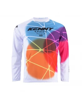 Tricou Kenny Racing Cross/Enduro Model Force - Alb/Albastru/Portocaliu
