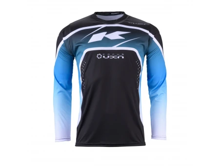 Tricou Cross/Enduro KENNY RACING Track FOCUS - Negru,Alb,Albastru