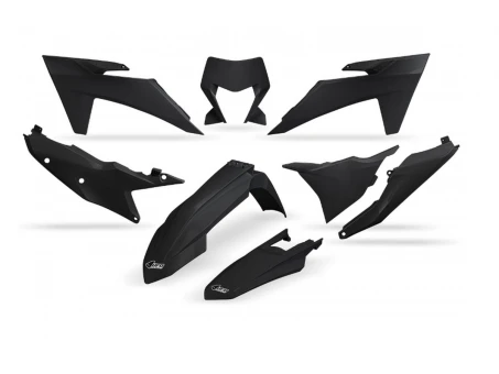 Kit complet plastice UFO KTM EXC 150 / 250 / 300 TBI 24, EXC-F 250 / 350 / 450 / 500 24 culoare Negru | KTKIT530001