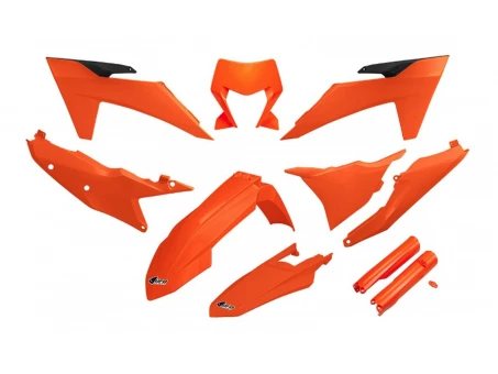 Kit complet plastice UFO (FULL KIT) KTM EXC 150 / 250 / 300 TBI 24, EXC-F 250 / 350 / 450 / 500 24 culoare Portocaliu | KTKIT530F127