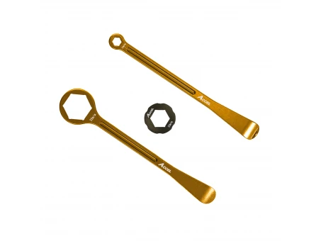 Set schimbare anvelope cheie si levier aluminiu forjat ACCEL 32, 22, 12, 10 MM culoare auriu | TL02G
