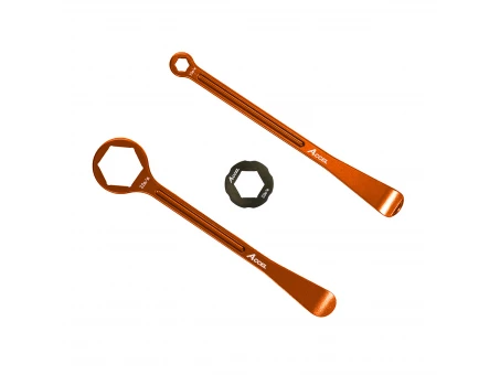 Set schimbare anvelope cheie si levier aluminiu forjat ACCEL 32, 22, 12, 10 MM culoare portocaliu | TL02OR