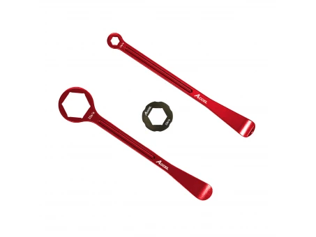 Set schimbare anvelope cheie si levier aluminiu forjat ACCEL 32, 22, 12, 10 MM culoare rosu | TL02RD