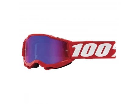 Ochelari 100% ACCURI 2 Youth/Junior RED - Rosu neon/Albastru cu lentila oglinda