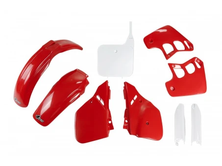 Kit complet plastice UFO (FULL KIT) HONDA CR 250 88-89 culoare OEM (Rosu/Alb) (HO092E999) | HOKIT092F999