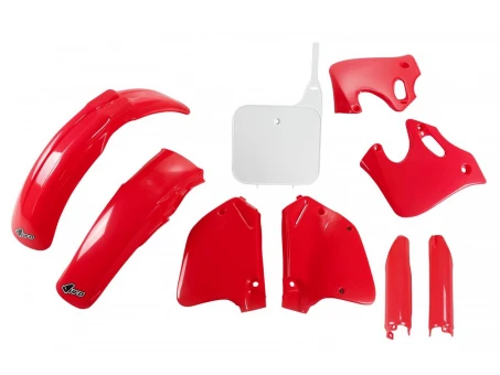 Kit complet plastice UFO (FULL KIT) HONDA CR 125 93-94, CR 250 92-94 culoare OEM (Rosu/Alb) (HO096E999) | HOKIT096F999
