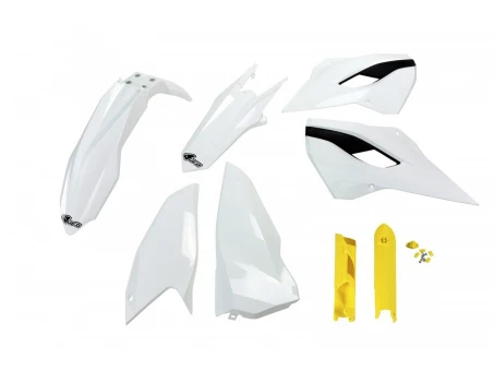 Kit complet plastice UFO (FULL KIT) HUSQVARNA TE/FE 125/250/300/350/450 14 culoare OEM (Alb) (HU614E999) | HUKIT614F999