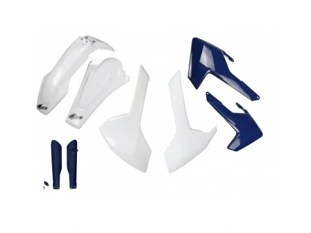 Kit complet plastice UFO (FULL KIT) HUSQVARNA TE/TX 125/250/300 17-19, FE 250/350/450/501 17-19 culoare OEM (Alb, ) (HU618E999) | HUKIT618F999