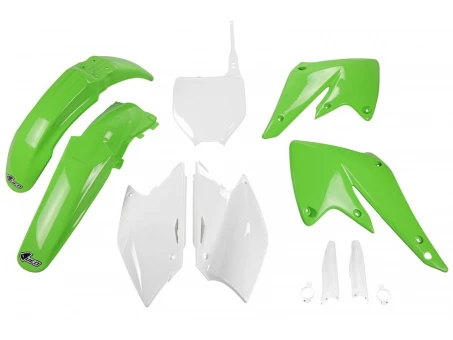 Kit complet plastice UFO (FULL KIT) KAWASAKI KXF 250 04-05 culoare OEM (Verde/Alb) (KA203E999) | KAKIT203F999