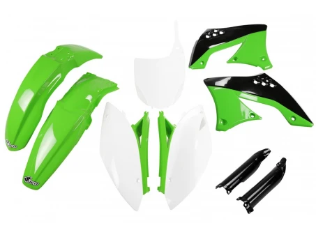 Kit complet plastice UFO (FULL KIT) KAWASAKI KXF 450 09-11 culoare OEM 10-11 (Verde/Alb/Negru) (KA216E999) | KAKIT216F999