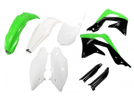 Kit complet plastice UFO (FULL KIT) KAWASAKI KXF 450 13-15 culoare OEM (Verde/Alb/Negru) (KA220E999) | KAKIT220F999