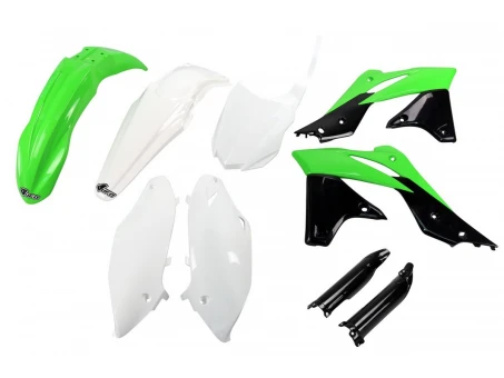Kit complet plastice UFO (FULL KIT) KAWASAKI KXF 250 13-16 culoare OEM 14-15 (Verde/Alb/Negru) (KA221E999) | KAKIT221F999
