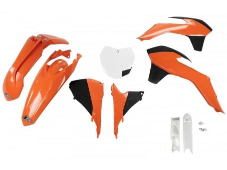 Kit complet plastice UFO (FULL KIT) KTM SX/SXF 13-15, SX 250 16, culoare OEM 13-14 (Portocaliu/Negru/Alb) (KT515E999) | KTKIT515F999
