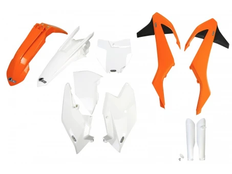 Kit complet plastice UFO (FULL KIT) KTM SX/SXF 16-18 (cu exceptia SX 250 16), culoare OEM 16 (Portocaliu/Alb) (KT517E999) | KTKIT517F999