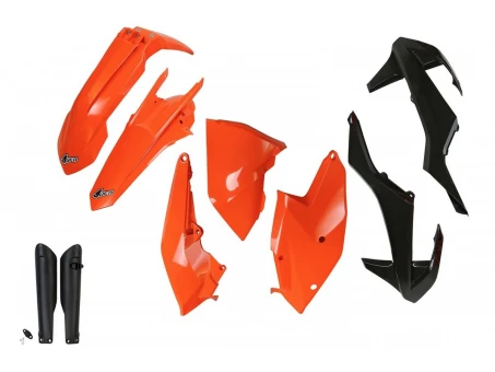 Kit complet plastice UFO (FULL KIT) KTM EXC/EXC-F TPI 17-19, culoare OEM 17 I 19 OEM (Portocaliu/Negru) (KT518E999) | KTKIT518F999
