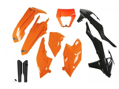 Kit complet plastice UFO (FULL KIT) KTM EXC/EXC-F TPI 17-19 Z culoare OEM (Portocaliu/Negru) (KT523E999) | KTKIT523F999