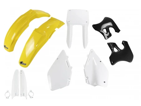 Kit complet plastice UFO (FULL KIT) SUZUKI RM 125 96-98 culoare OEM (Galben/Alb/Negru) (SU393E999) | SUKIT393F999