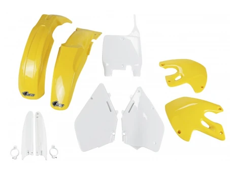 Kit complet plastice UFO (FULL KIT) SUZUKI RM 125 / 250 99-00 culoare OEM (Alb/Galben) (SU400E999) | SUKIT400F999