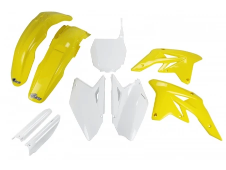 Kit complet plastice UFO (FULL KIT) SUZUKI RMZ 250 07-09 culoare OEM (Alb/Galben) (SU407E999) | SUKIT407F999