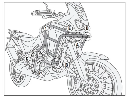 Crash bar superior moto KAPPA HONDA CRF 1100 L AFRICA TWIN ADVENTURE SPORTS '24 | KNH1205