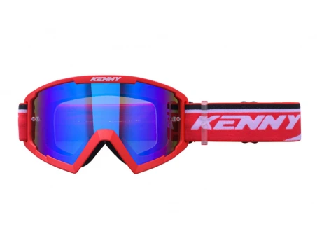 Ochelari Copii Off road Kenny Racing Model Track Kid/Junior - Rosu/Alb cu lentila albastra