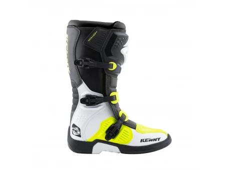Cizme Kenny Racing Cross/Enduro Model Track - Negru/Alb/Galben fluo