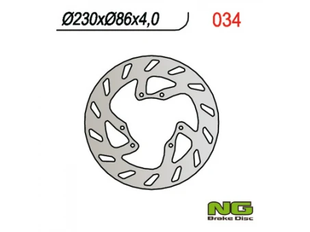 Disc frana fata NG -  YAMAHA YZ 125 86-87, YZ 490 85-87, DT 200 87, (230X86X4MM) (6X6,5MM) | NG034
