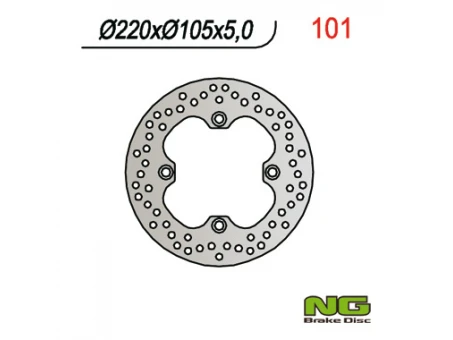 Disc frana spate NG - HONDA CBR 600F 91-06, CBR 1000RR 04-14, CB 600 HORNET, CBR 900, VTR 1000 (220X105X5) | NG101