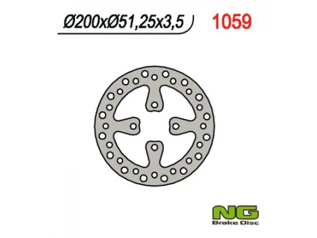 Disc frana spate NG - YAMAHA YFZ 450 06-19, RAPTOR YFM 700 06-14 (200X51X3,5) (4X10,5MM) | NG1059
