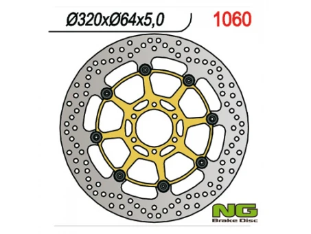 Disc frana fata NG -  APRILIA CAPONORD 1200 13-17, YAMAHA FZR 1000 87-95, XJR1200/1300 95-99 (320X64X5MM) (6X8,5MM) flotant | NG1060