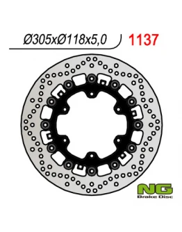 Disc frana fata NG -  BMW K1100LT/RS '89-00, R1100GS/R '93-94, R1100R/RT/RS '92-01 (305x118x5MM) (6X9,0MM) flotant