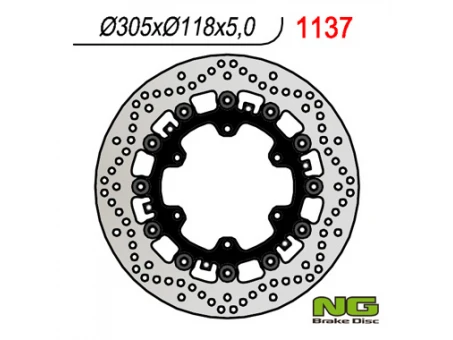 Disc frana fata NG -  BMW K1100LT/RS 89-00, R1100GS/R 93-94, R1100R/RT/RS 92-01 (305x118x5MM) (6X9,0MM) flotant | NG1137