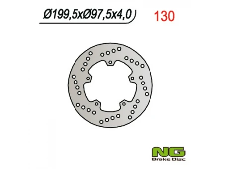 Disc frana spate NG - PIAGGIO 50 / 80 / 125 / 150, MALAGUTI 50 CENTRO 97-00, DERBI ATLANTIS (200X97X4MM) (5X6,25MM) | NG130