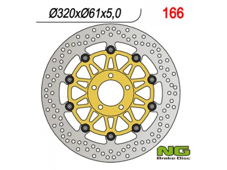 Disc frana fata NG -  KAWASAKI VN 1500 MEAN STREAK - 02-04, VN 1600 MEAN STREAK - 04-08, ZX-12R/ZX-7R 00-04, ZZR1000 93-01 (320X61X5MM) (5X10,5MM) WAVE flotant | NG166