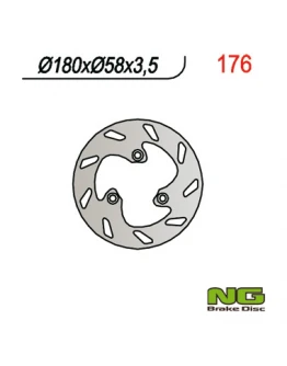 Disc frana fata NG -  PEUGEOT SKUTER (180X58X3,5) 3 gauri diametru 8,5