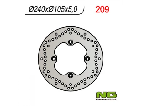 Disc frana spate NG - HONDA XL 600/650/700V TRANSALP 91-99, CB 500 93-03, CB750 92-95 (240X105X5) (4X10,5MM) | NG209