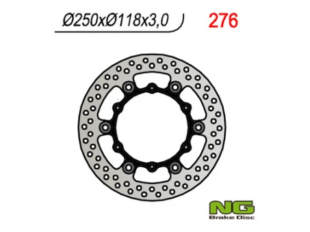 Disc frana fata NG -  YAMAHA YZ/YZF/WRF 01-19 flotant (250x118x3)(6X6,50MM), SUZUKI RM 125/250 99-10 | NG276