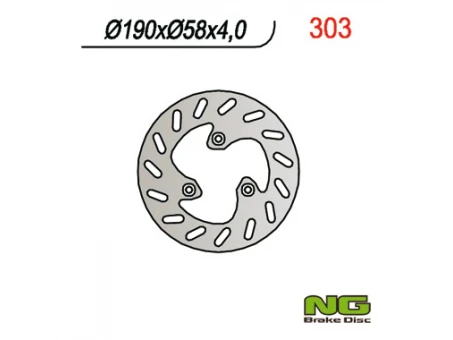 Disc frana fata NG -  BETA / GILERA / PEUGEOT / PIAGGIO / SYM (SKUTERY) (190X58X4 / 3,7) | NG303