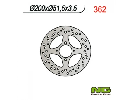 Disc frana spate NG - YAMAHA YFM 350/ YFZ 450 03-04 (200X51X3,5) (4X8,5MM) | NG362