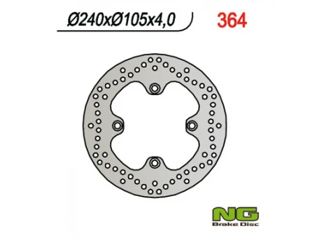 Disc frana fata NG -  HONDA PHANTEON 125/250, FORESIGHT 250, XRV 650 AFRICA TWIN (240X105X4) (4X10,5MM) | NG364