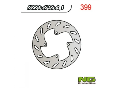 Disc frana fata NG -  YAMAHA TTR 125 00-03, TTR R LWE/LEM 18-21, DT 50LC 98- (220x92x3) | NG399