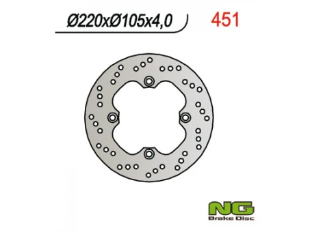 Disc frana fata NG -  HONDA SKUTERY 125/150 (220X105X4) 4 gauri diametru 10,5 | NG451
