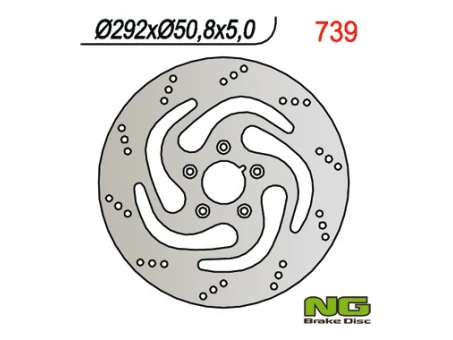 Disc frana fata NG -  HARLEY-DAVIDSON (292X50,8X5) 883/1200/1340/1450, 5 gauri diametru 8,5 | NG739